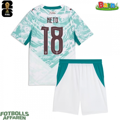 Portugal Pedro Neto #18 Bortaställ Barn VM 2026 Kortärmad (+ Korta byxor)